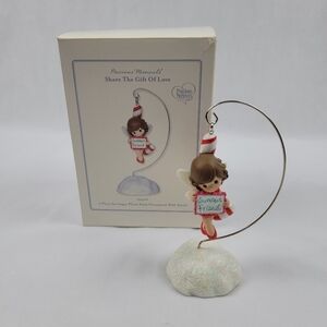 NWT  Precious moments 2 piece set sugar plum ferry ornament with stand